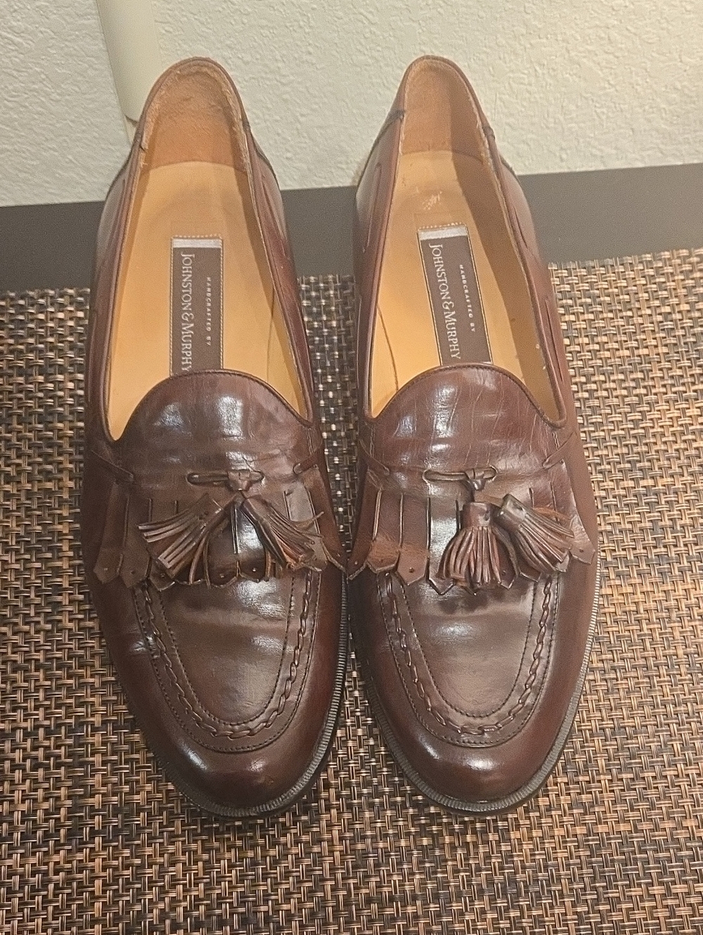 Johnston & Murphy Dark Brown Leather Tassel Loafers
